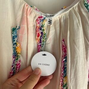 NWT En Crème Multicolor Embroidered maxi dress